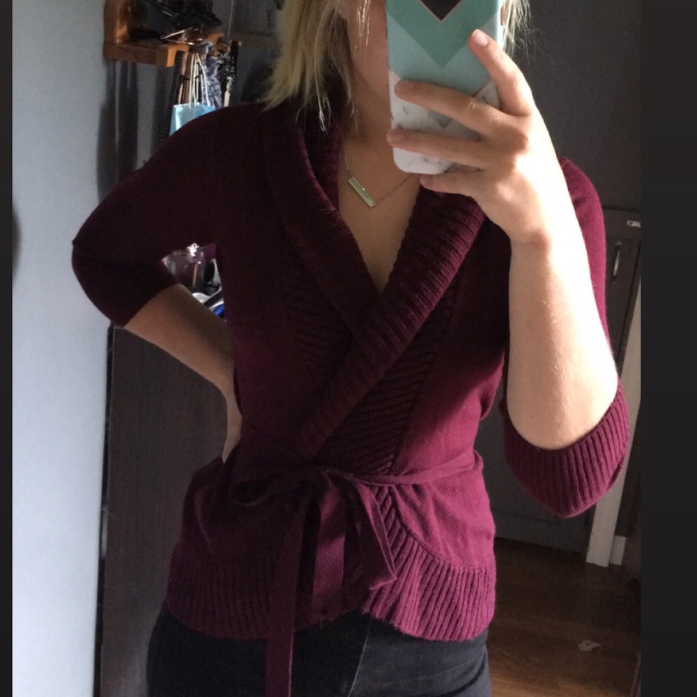Purple/Maroon tie cardigan